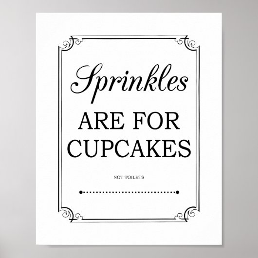 Poster Sprinkings Sont Pour Cupcakes Drôle Salle De Bains (Devant)