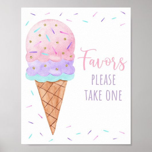 Poster Sprinkles Crème de glace Fête d'anniversaire Symbo (Devant)