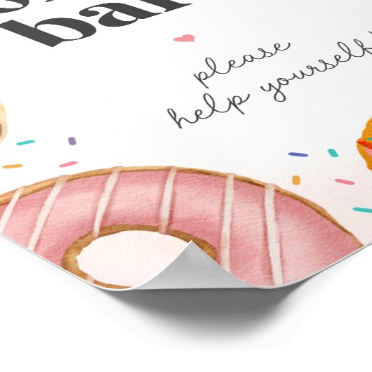 Poster Sprinted Donuts Birthday Bar Sign (Coin)