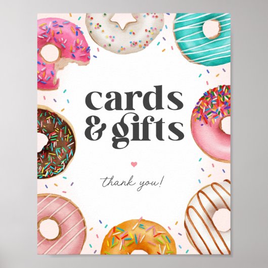 Poster Sprinted Donuts Symbole d'anniversaire Cartes et c (Devant)