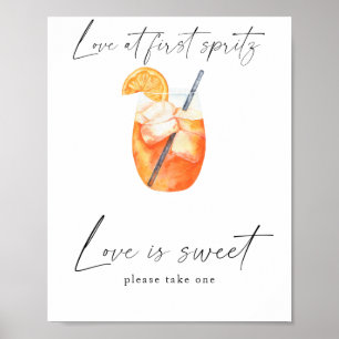 Poster Spritz baby shower - l'amour est doux, prenez une