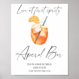 Poster Spritz enterrement de vie de jeune fille - bar ape