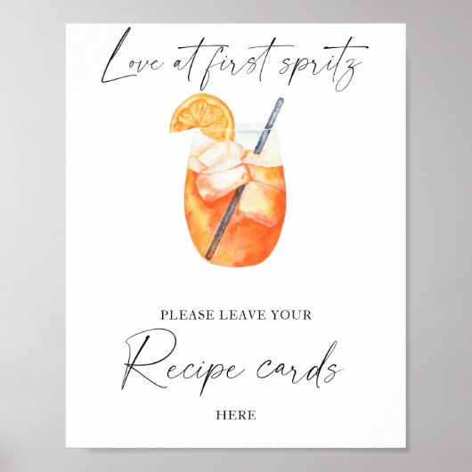 Poster Spritz nuptiale - Votre carte de recette ici (Devant)