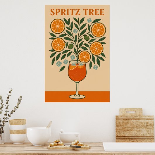 Poster Spritz Tree - Art Cocktail Imprimer (Cuisine)