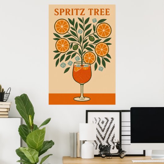 Poster Spritz Tree - Art Cocktail Imprimer (Bureau à domicile)
