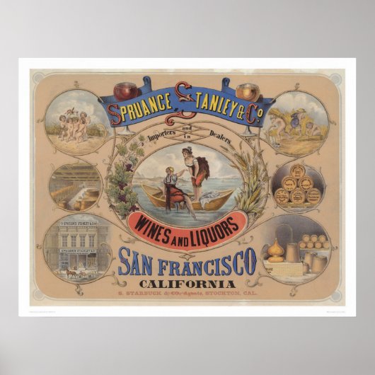 Poster Spruance Stanley & Co., Wines & Liquors, SF (1305) (Devant)