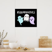 Poster Squad Ghouls Drôle Halloween Fantôme Pun Dark BG (Cuisine)