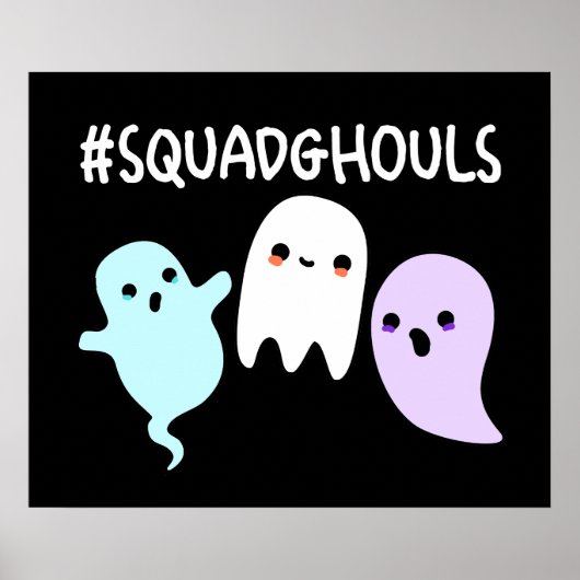 Poster Squad Ghouls Drôle Halloween Fantôme Pun Dark BG (Devant)