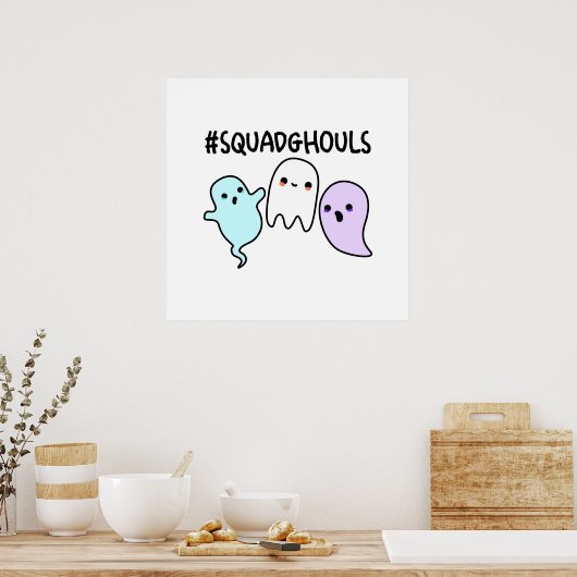Poster Squad Ghouls Drôle Jeu d'Halloween (Cuisine)