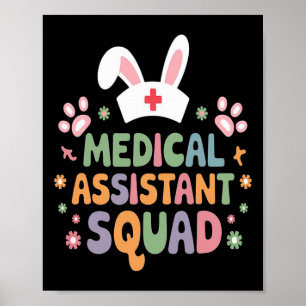 Poster Squad Médicale Estad Easter Bunny Oeufs Drôle East