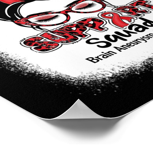 Poster Squad Messy Bun Burgundy Ribbon Cerveau Aneurysme (Coin)