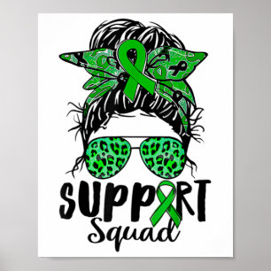Poster Squad Messy Bun Warrier Green Mental Health Proble