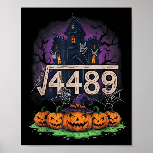 Poster Square Root 4489 Funny Halloween Meme 67 Math Teac (Devant)