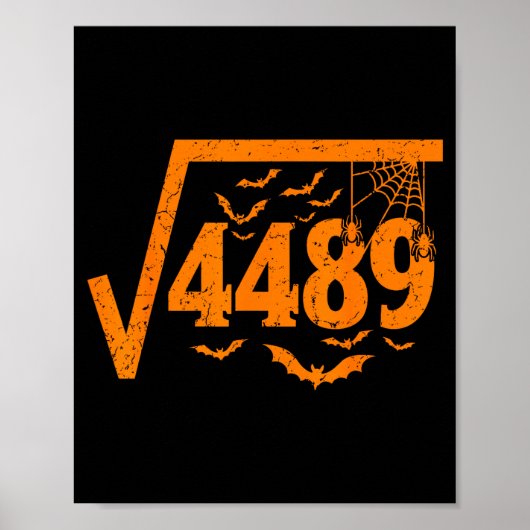 Poster Square Root 4489 Funny Halloween Meme 67 Math Teac (Devant)