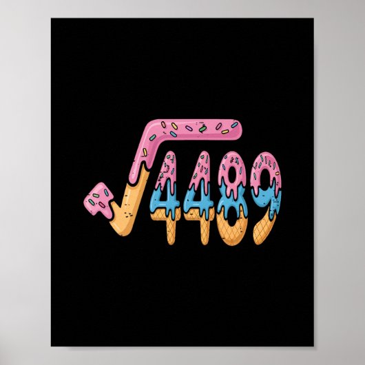 Poster Square Root 4489 Ice Cream Slang Math 67 Six Seven (Devant)