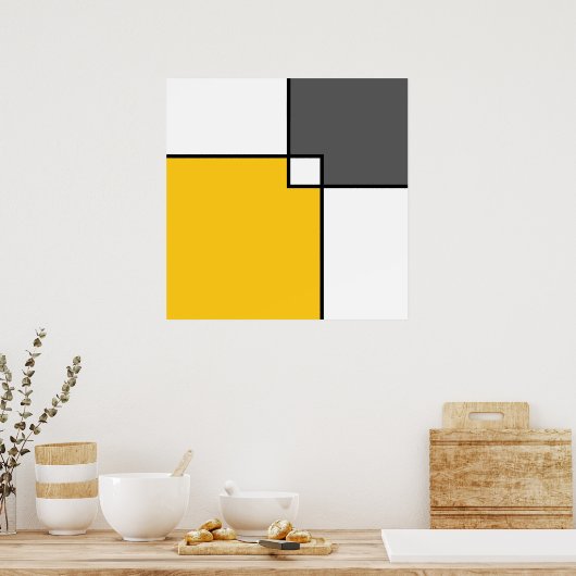 Poster Squares blanches de Yellow (Cuisine)