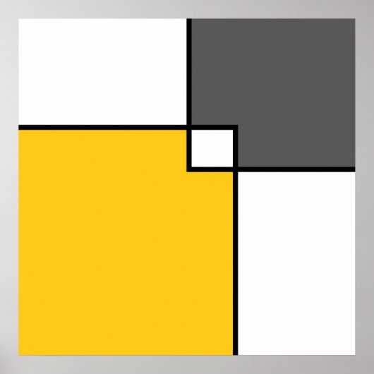 Poster Squares blanches de Yellow (Devant)