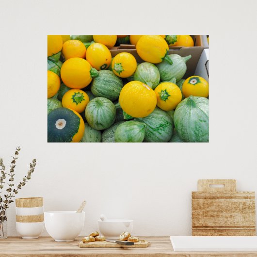 Poster Squash Vert Et Jaune (Cuisine)