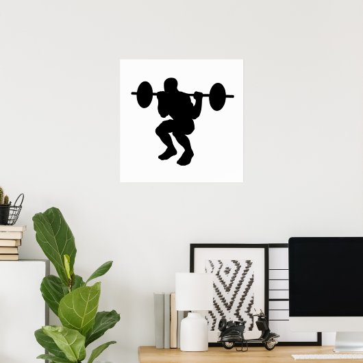 Poster Squat Silhouette (Bureau à domicile)