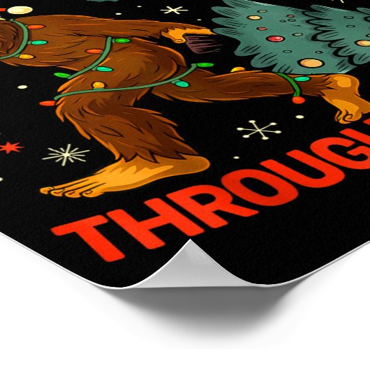 Poster Squatching Through The Snow Funny Bigfoot Rock On (Coin)