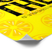 Poster Squeeze Le Jour Citrons Fruit Jaune Noir Motif (Coin)