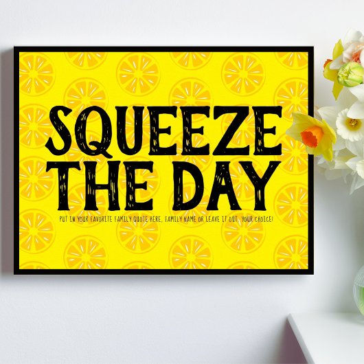 Poster Squeeze Le Jour Citrons Fruit Jaune Noir Motif
