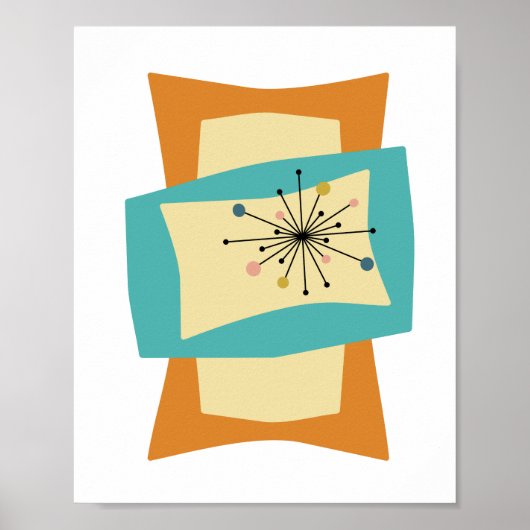Poster Squeeze Rectangles Mid Century Moderne Retro Poste (Devant)
