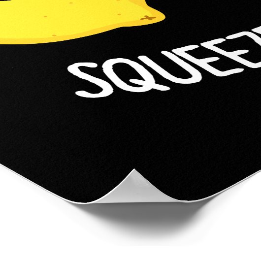 Poster Squeeze The Day Fruit Pun mignon Fond sombre (Coin)