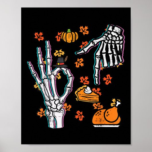 Poster Squelette 67 Mème Drôle de Thanksgiving 6 7 Garçon (Devant)