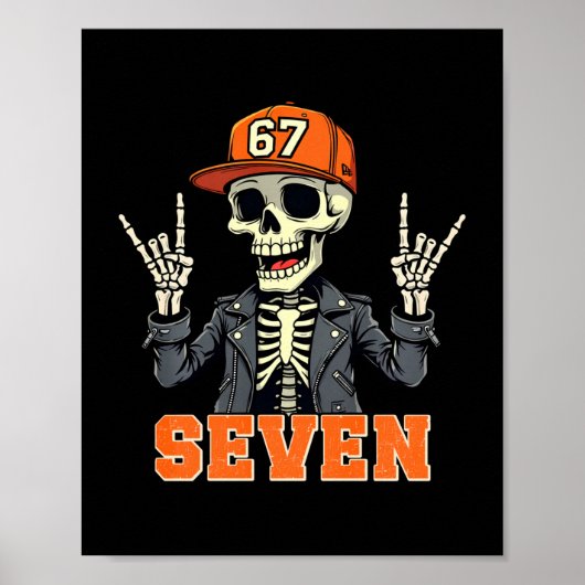 Poster Squelette 67endy – 67 Six Sept Halloween 7 Manches (Devant)
