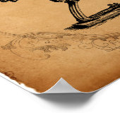 Poster squelette à genoux vintage (Coin)