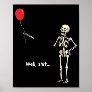 Poster Squelette a perdu un ballon truc squelette drôle