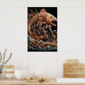 Poster squelette a roulé son vélo à hélico sur la piste (Cuisine)