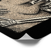 Poster Squelette Accrocher Capybara Halloween Capy Lover  (Coin)