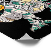 Poster Squelette amusant équitation maman Dinosaur T rex  (Coin)