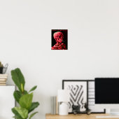 Poster Squelette avec cigarette brûlante par Van Gogh (Bureau à domicile)