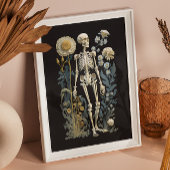 Poster Squelette botanique foncé | Anatomie gothique vint
