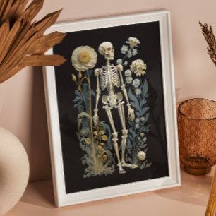 Poster Squelette botanique foncé   Anatomie gothique vint