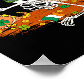 Poster Squelette buvant de la bière Saint-Patrick Leprech (Coin)