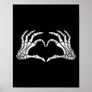 Poster Squelette Coeur main Signer Costume d'Halloween Vi