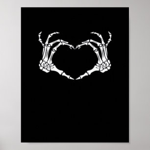 Poster Squelette Coeur main Signer Costume Drôle Hallowee