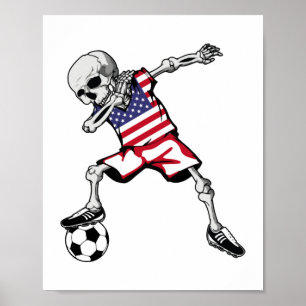 Poster Squelette Dabbing Football Halloween États-Unis