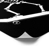 Poster Squelette Dabbing Skateboard Dia De Los Muertos (Coin)