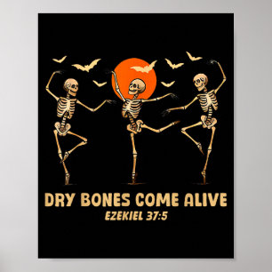 Poster Squelette dansant Os secs reviennent à la vie Ha c