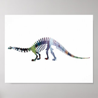 Poster squelette de brontosaurus