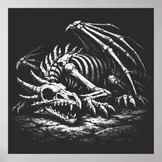 Poster Squelette de dragon — par BurnsInHell (Devant)