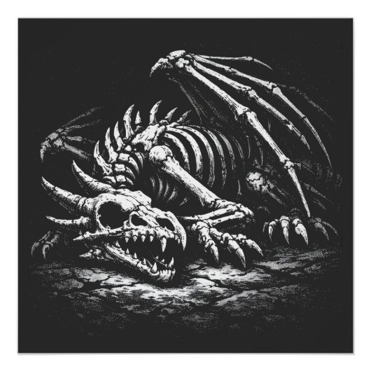Poster Squelette de dragon — par BurnsInHell (Devant)
