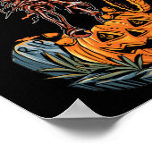 Poster Squelette de football américain Halloween Citrouil (Coin)