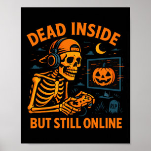 Poster Squelette de joueur mort à l'intérieur toujours en