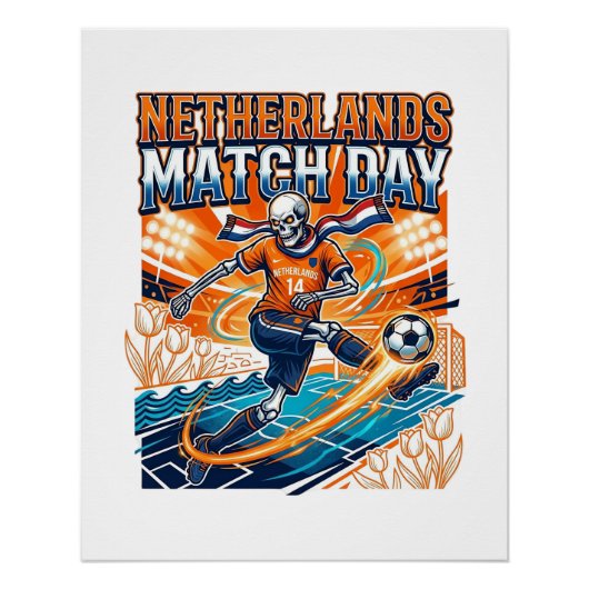 Poster Squelette de la journée de match des Pays-Bas Stri (Devant)